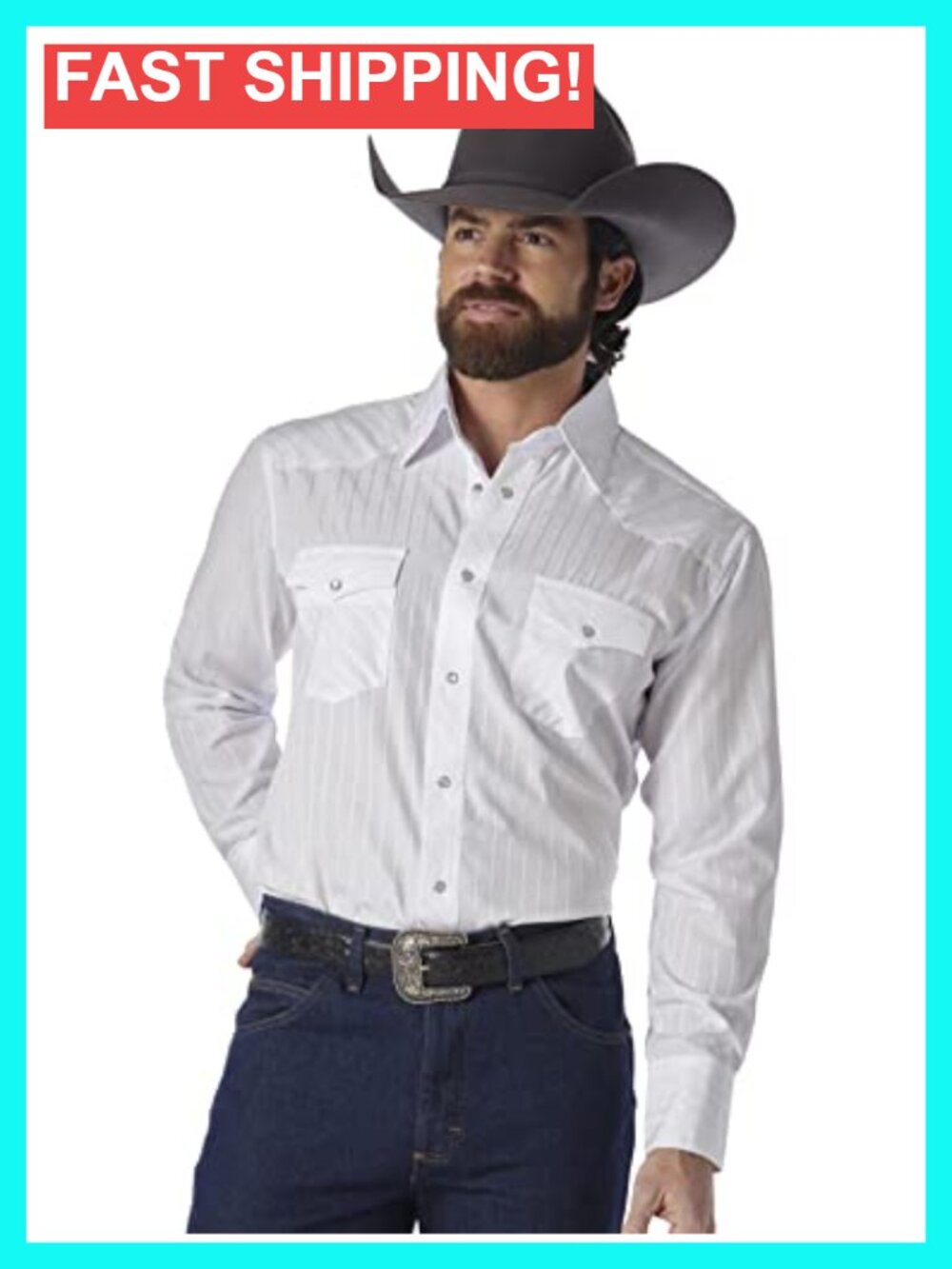 Men's Sport Western Two Pocket Long Sleeve Snap Shirt